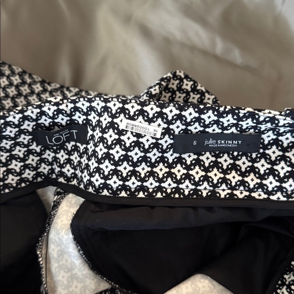 Sz6 ladies Ann Taylor/lLoft Julie Skinny ankle pants black/white NWOT - Picture 5 of 8